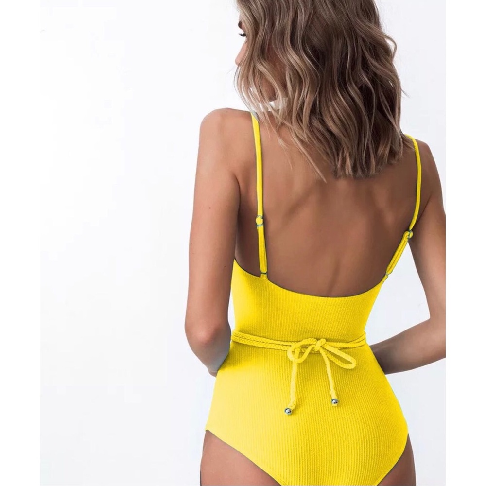334 Summer yellow rope monokini - Picture 2 of 6